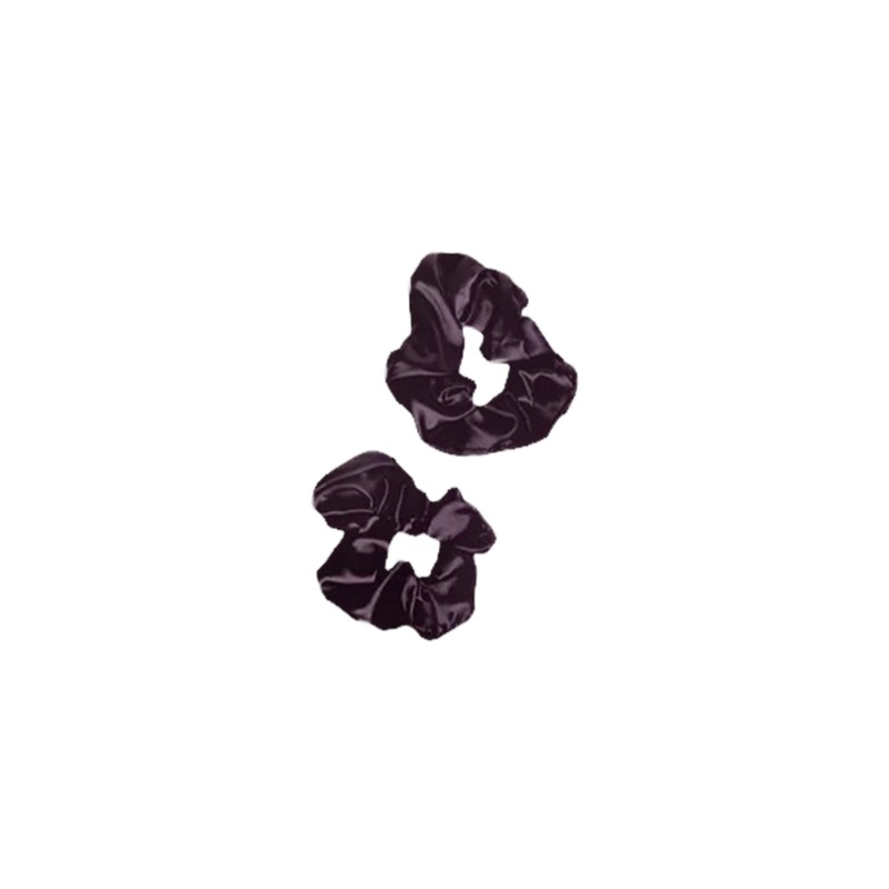 PURPLE SATIN SCRUNCHIES - 2 PIECES