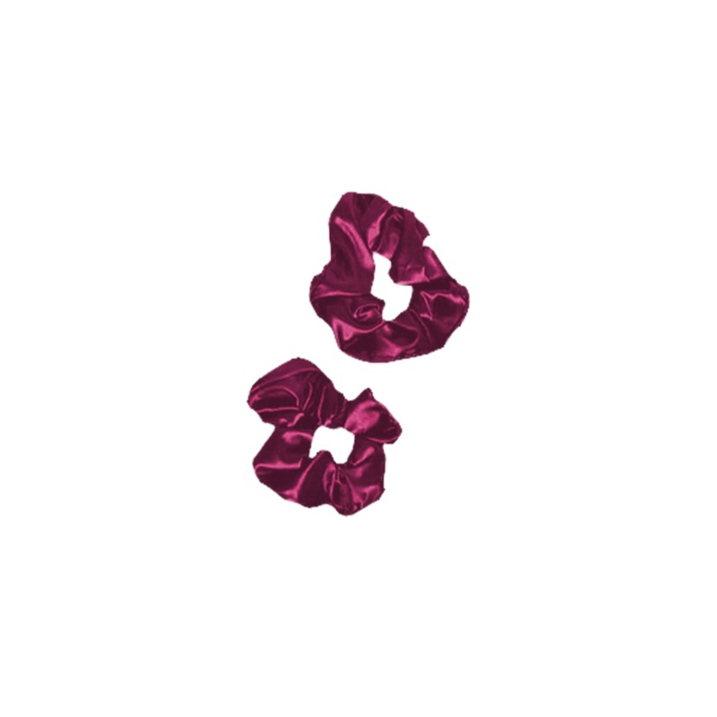 PINK SATIN SCRUNCHIES - 2 PIECES